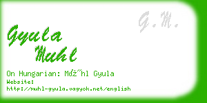 gyula muhl business card